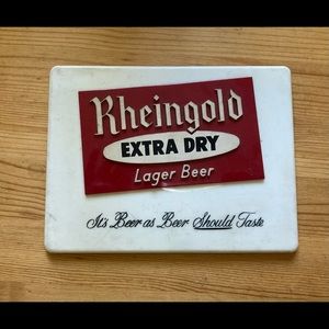 Vintage Rheingold Beer Plastic Bar Display Sign